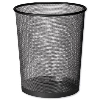 Round Waste Paper Bins Black 10L